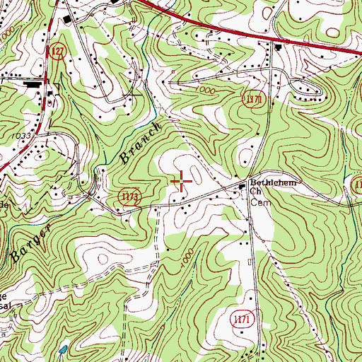 Topographic Map of Grandview Middle School, NC