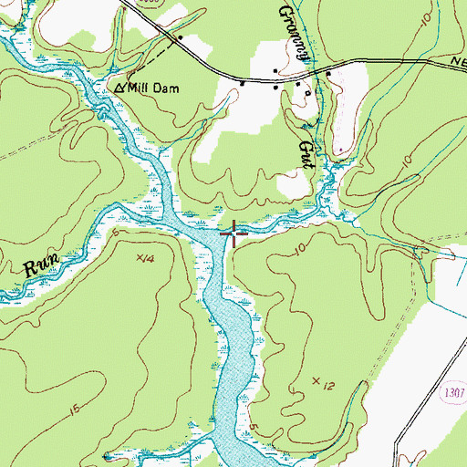Topographic Map of Granny Gut, NC