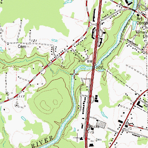 Topographic Map of Grape Branch, NC