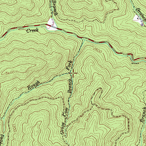 Topographic Map of Grape Cove Branch, NC