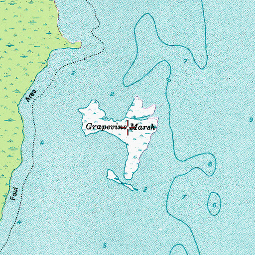 Topographic Map of Grapevine Marsh, NC