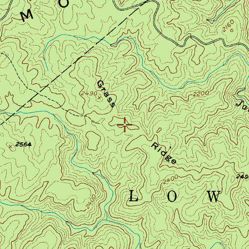 Topographic Map of Grass Ridge, NC