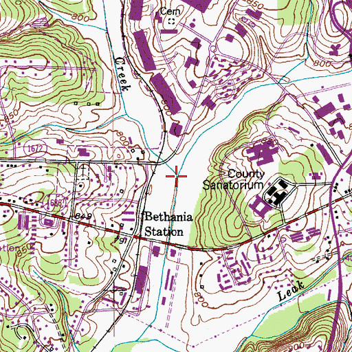 Topographic Map of Grassy Creek, NC