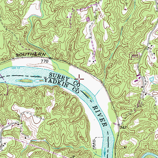 Topographic Map of Grassy Creek, NC