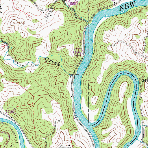 Topographic Map of Grassy Creek, NC