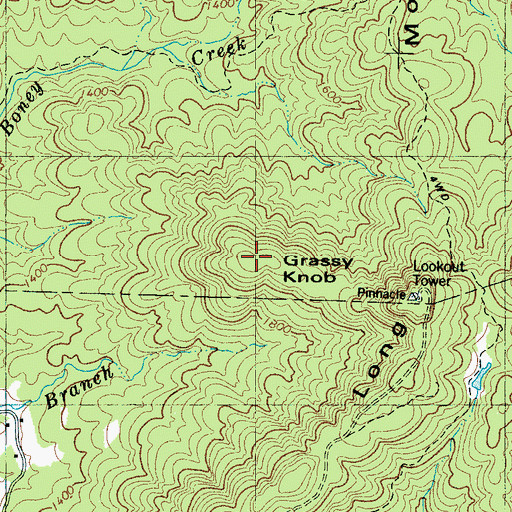 Topographic Map of Grassy Knob, NC