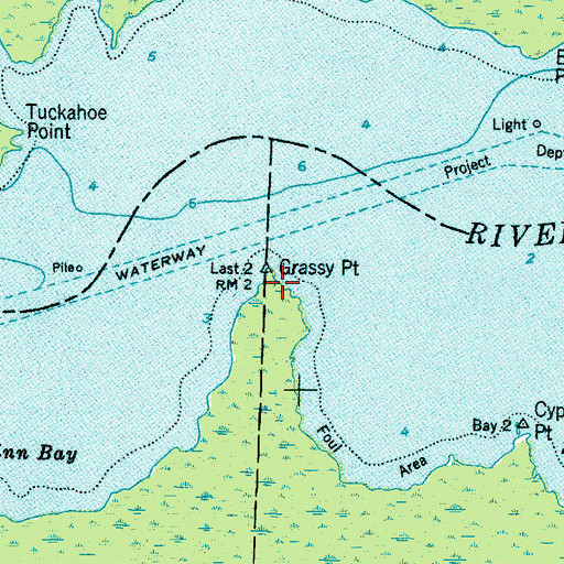 Topographic Map of Grassy Point, NC