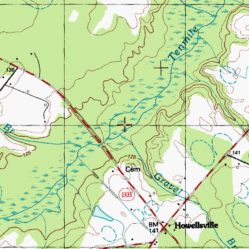 Topographic Map of Gravel Branch, NC