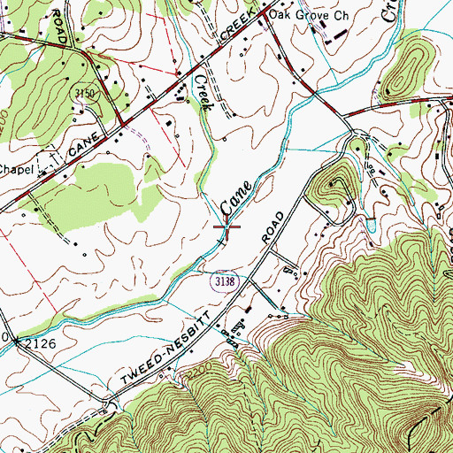 Topographic Map of Gravelly Creek, NC