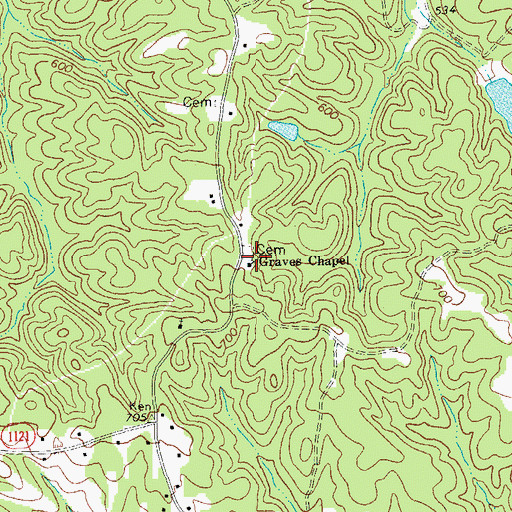 Topographic Map of Graves Chapel, NC