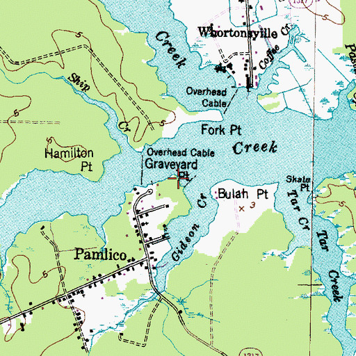 Topographic Map of Graveyard Point, NC