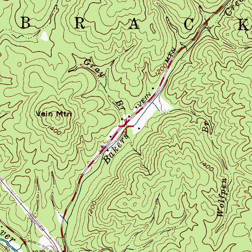 Topographic Map of Gray Branch, NC