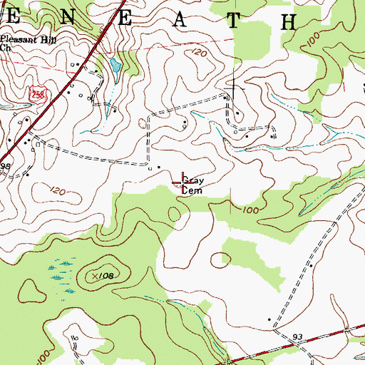 Topographic Map of Gray Cemetery, NC