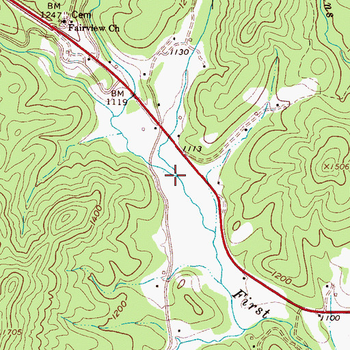 Topographic Map of Grayson Creek, NC
