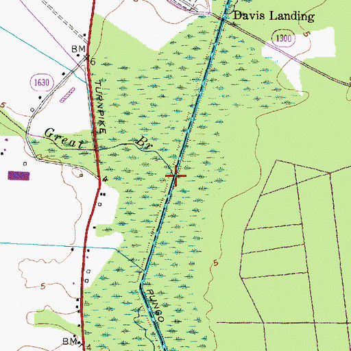 Topographic Map of Great Branch, NC