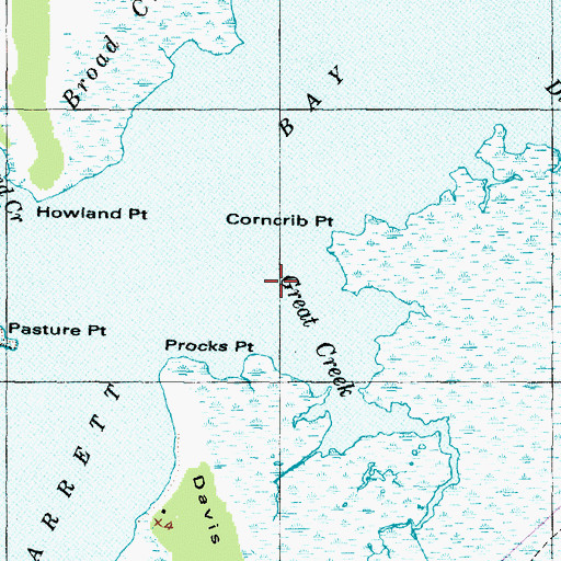 Topographic Map of Great Creek, NC