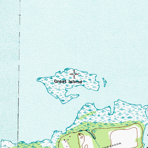 Topographic Map of Great Island, NC
