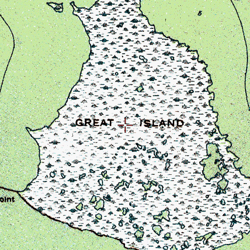 Topographic Map of Great Island, NC