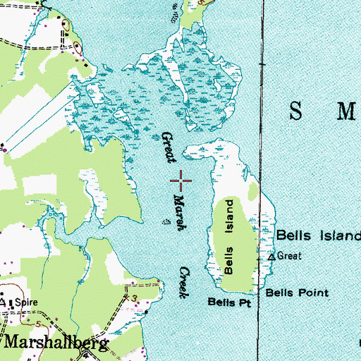 Topographic Map of Great Marsh Creek, NC