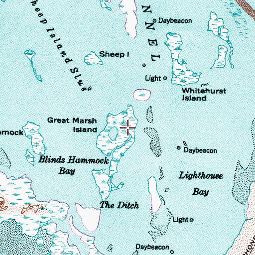 Topographic Map of Great Marsh Island, NC