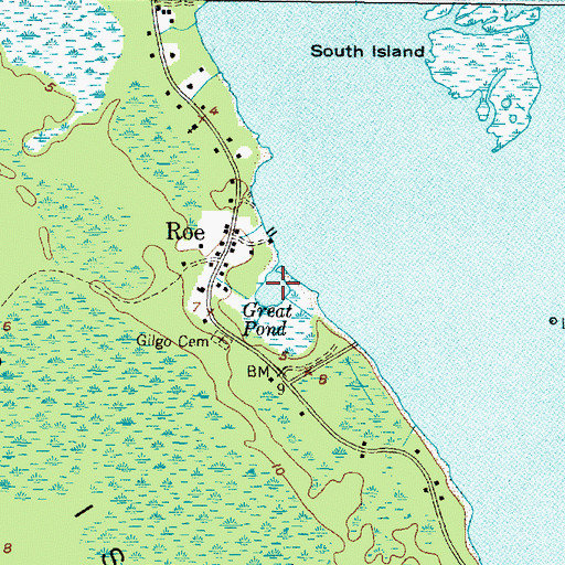 Topographic Map of Great Pond, NC
