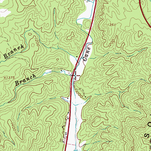 Topographic Map of Green Branch, NC