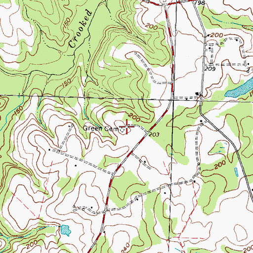 Topographic Map of Green Cemetery, NC