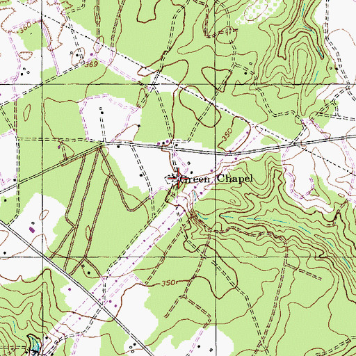 Topographic Map of Green Chapel, NC