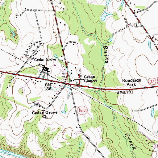 Topographic Map of Green Chapel, NC