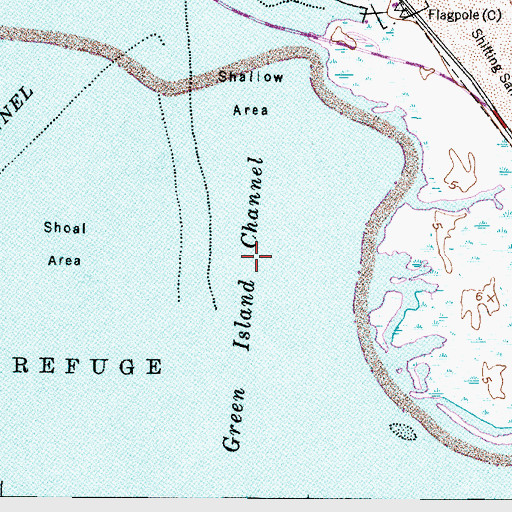 Topographic Map of Green Island Channel, NC