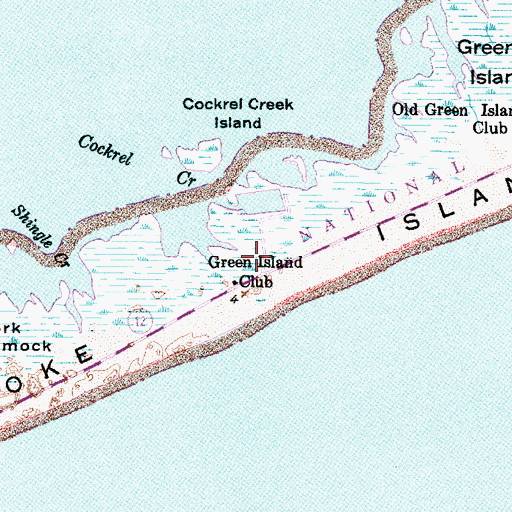 Topographic Map of Green Island Club, NC