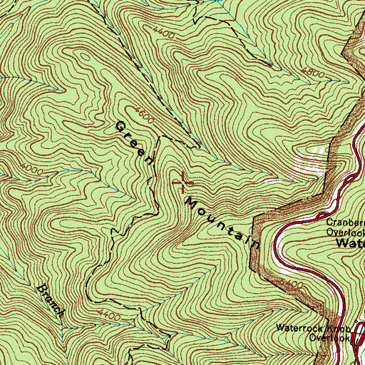Topographic Map of Green Mountain, NC