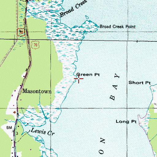 Topographic Map of Green Point, NC