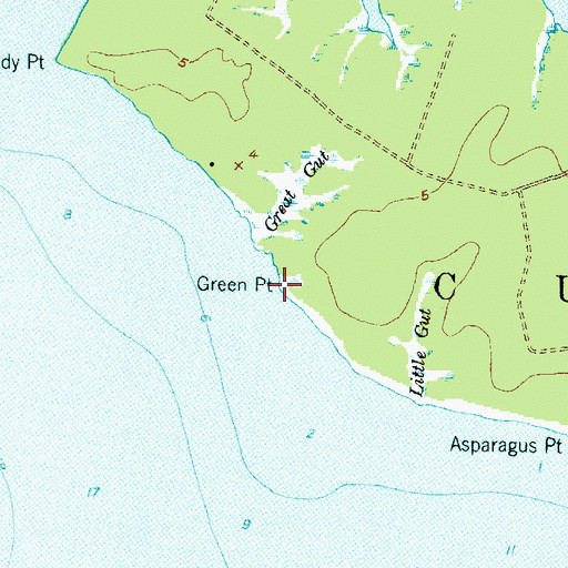 Topographic Map of Green Point, NC