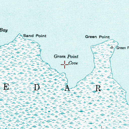 Topographic Map of Green Point Cove, NC