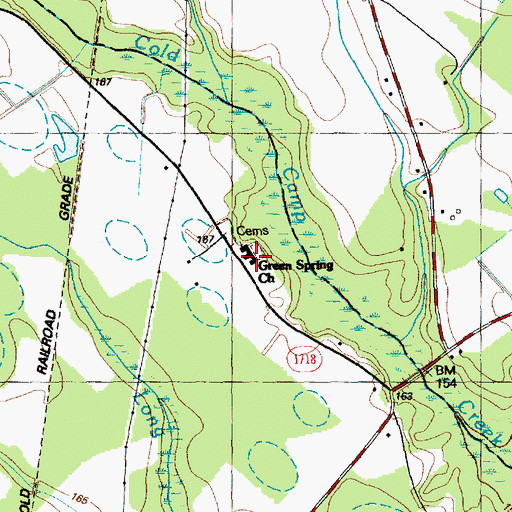 Topographic Map of Green Spring Church, NC