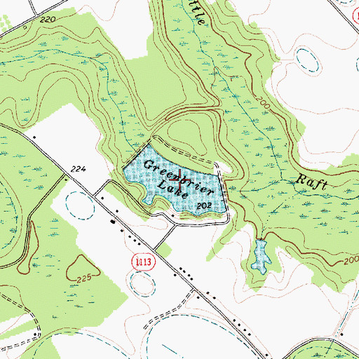 Topographic Map of Greenbrier Lake, NC