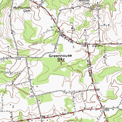 Topographic Map of Greenhouse Bay, NC