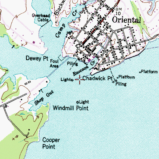 Topographic Map of Greens Creek, NC