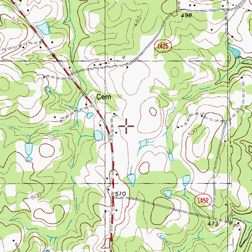 Topographic Map of Greenwood School, NC