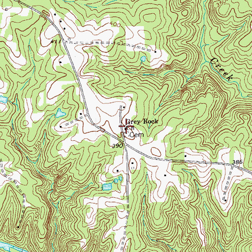 Topographic Map of Grey Rock Church, NC