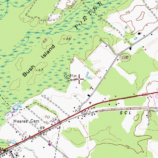 Topographic Map of Griffin Cemetery, NC