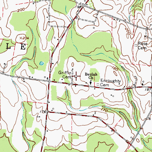 Topographic Map of Griffin Cemetery, NC