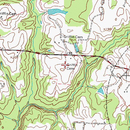 Topographic Map of Griffin Cemetery, NC