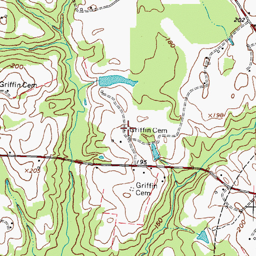 Topographic Map of Griffin Cemetery, NC