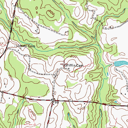 Topographic Map of Griffin Cemetery, NC