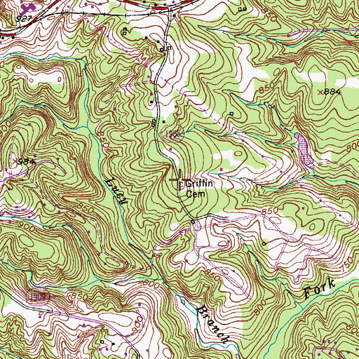Topographic Map of Griffin Cemetery, NC