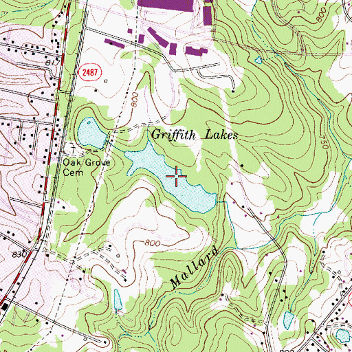Topographic Map of Griffith Lakes, NC
