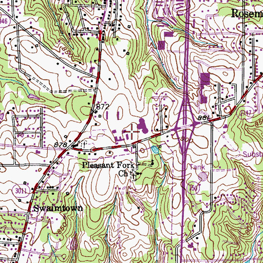 Topographic Map of Griffith School, NC