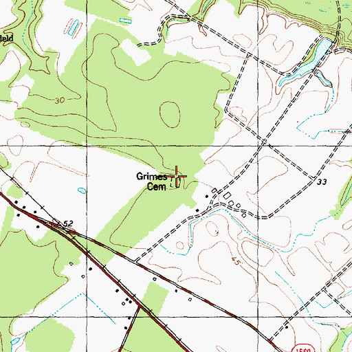 Topographic Map of Grimes Cemetery, NC